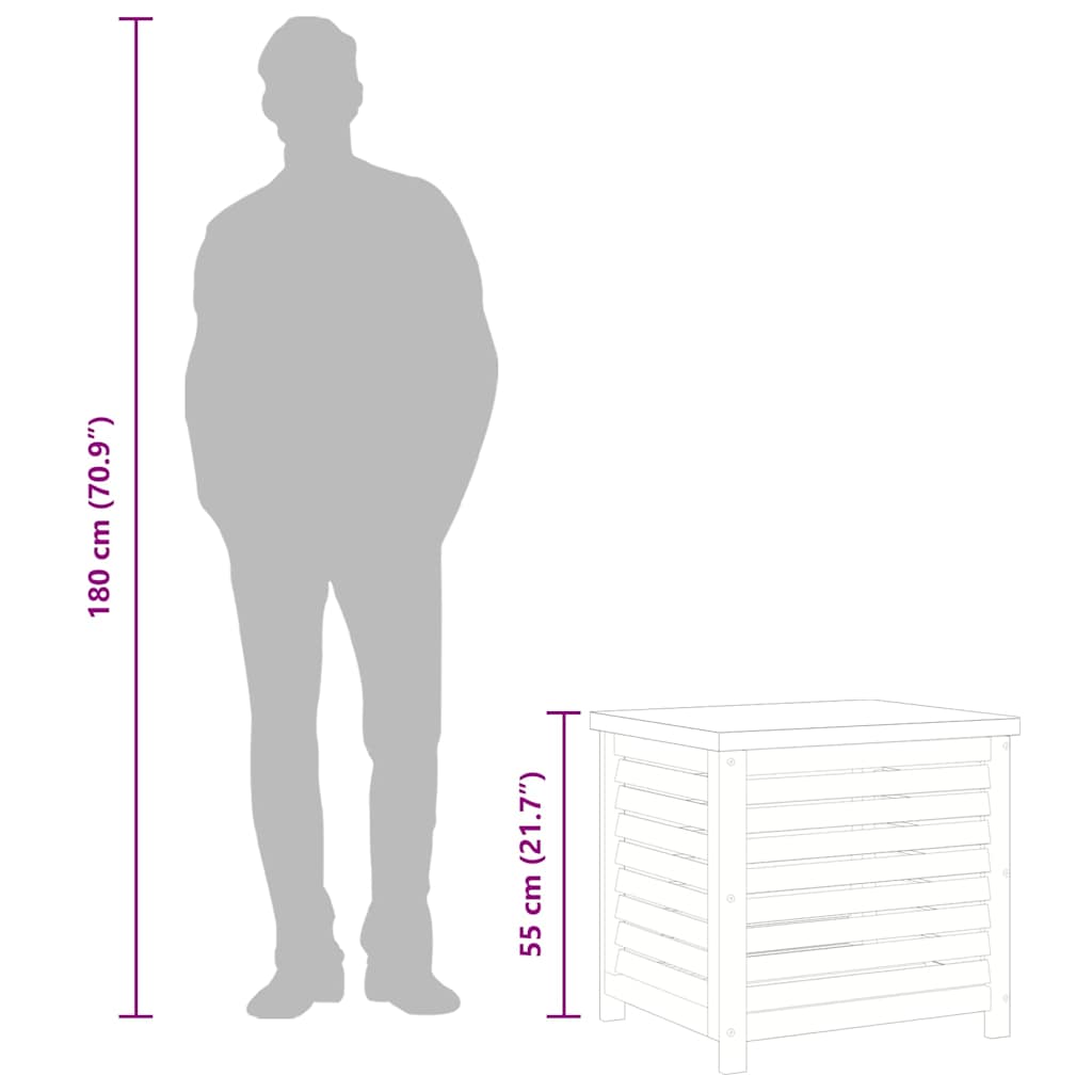 vidaXL Gartenbox 60x50x55 cm Massivholz Eukalyptus