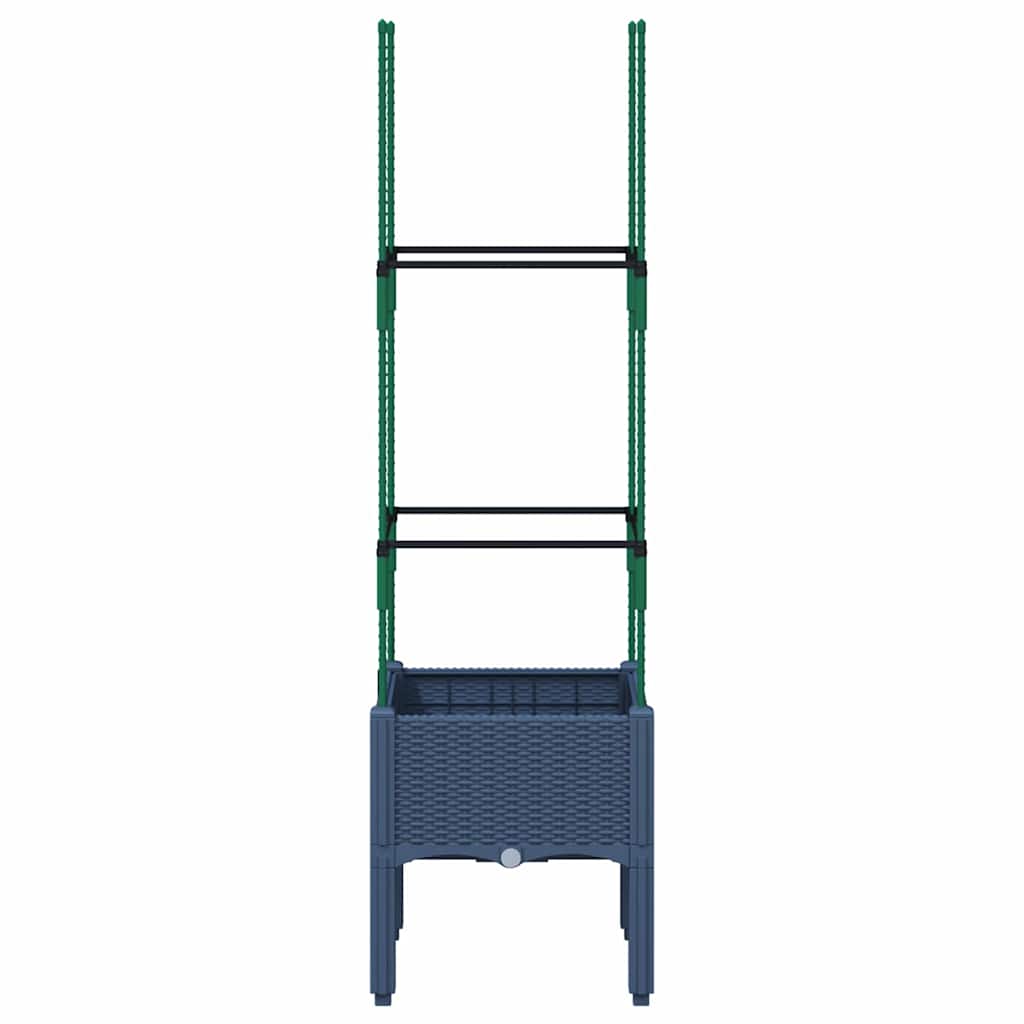 vidaXL Pflanzkübel mit Rankgitter Blaugrau 40x40x142,5 cm PP