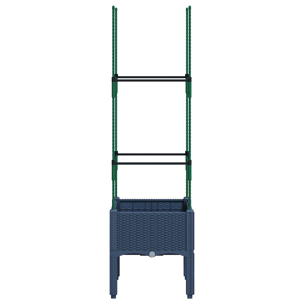 vidaXL Pflanzkübel mit Rankgitter Blaugrau 40x40x142,5 cm PP