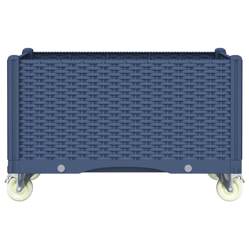 vidaXL Pflanzkasten mit Rollen Blaugrau 80x50x54 cm PP