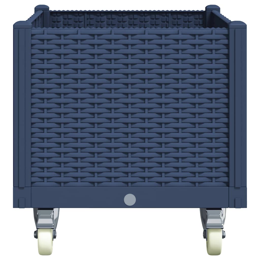 vidaXL Pflanzkasten mit Rollen Blaugrau 80x50x54 cm PP