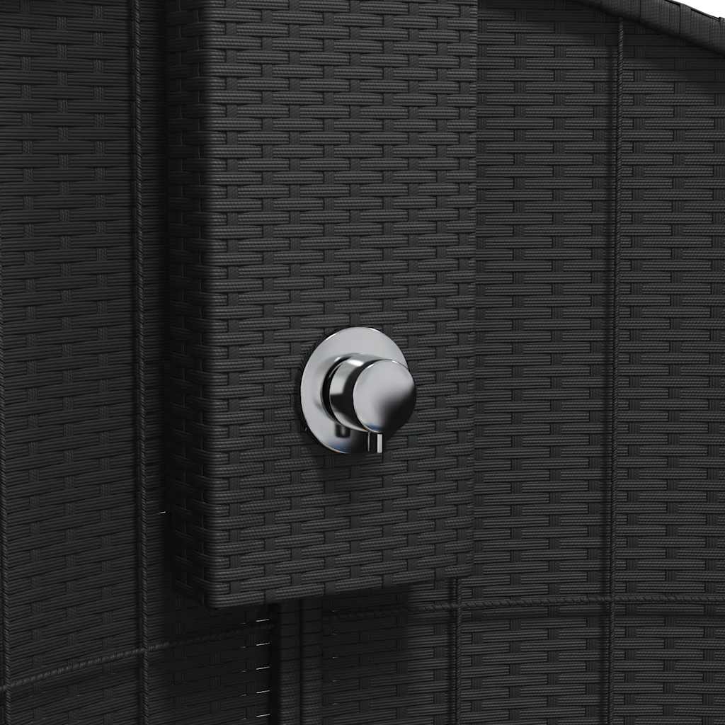 vidaXL Gartendusche Schwarz 100x100x241,5 cm Poly Rattan Akazienholz