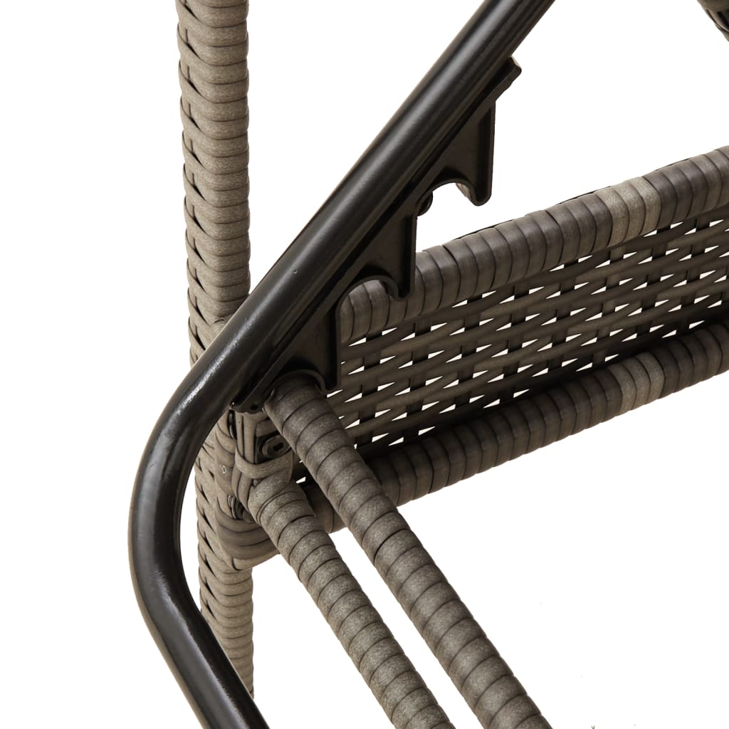 vidaXL Sonnenliege mit Kissen Grau 63 x 200 x 81 cm Poly Rattan