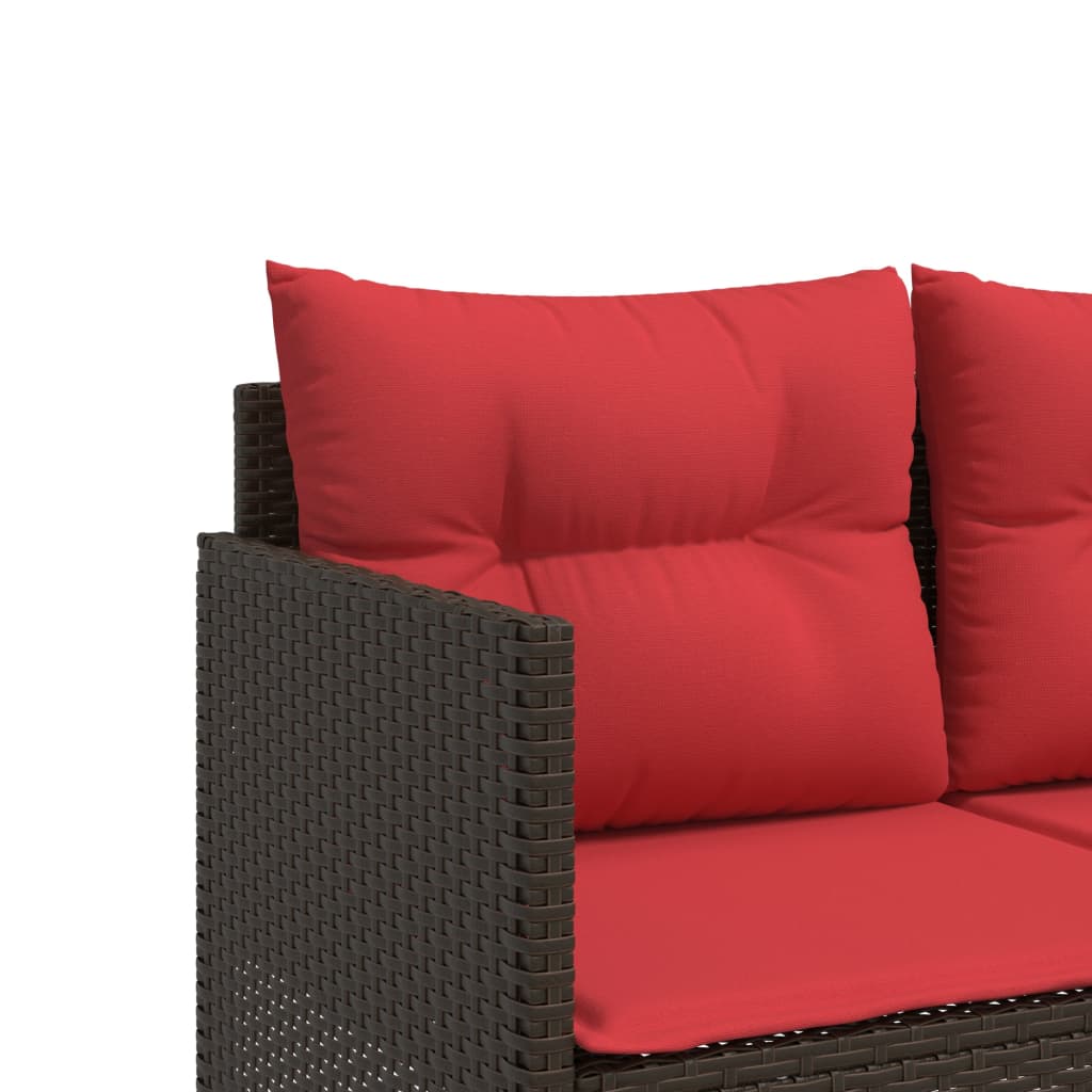 vidaXL Sonnenliege mit Kissen Braun Poly Rattan