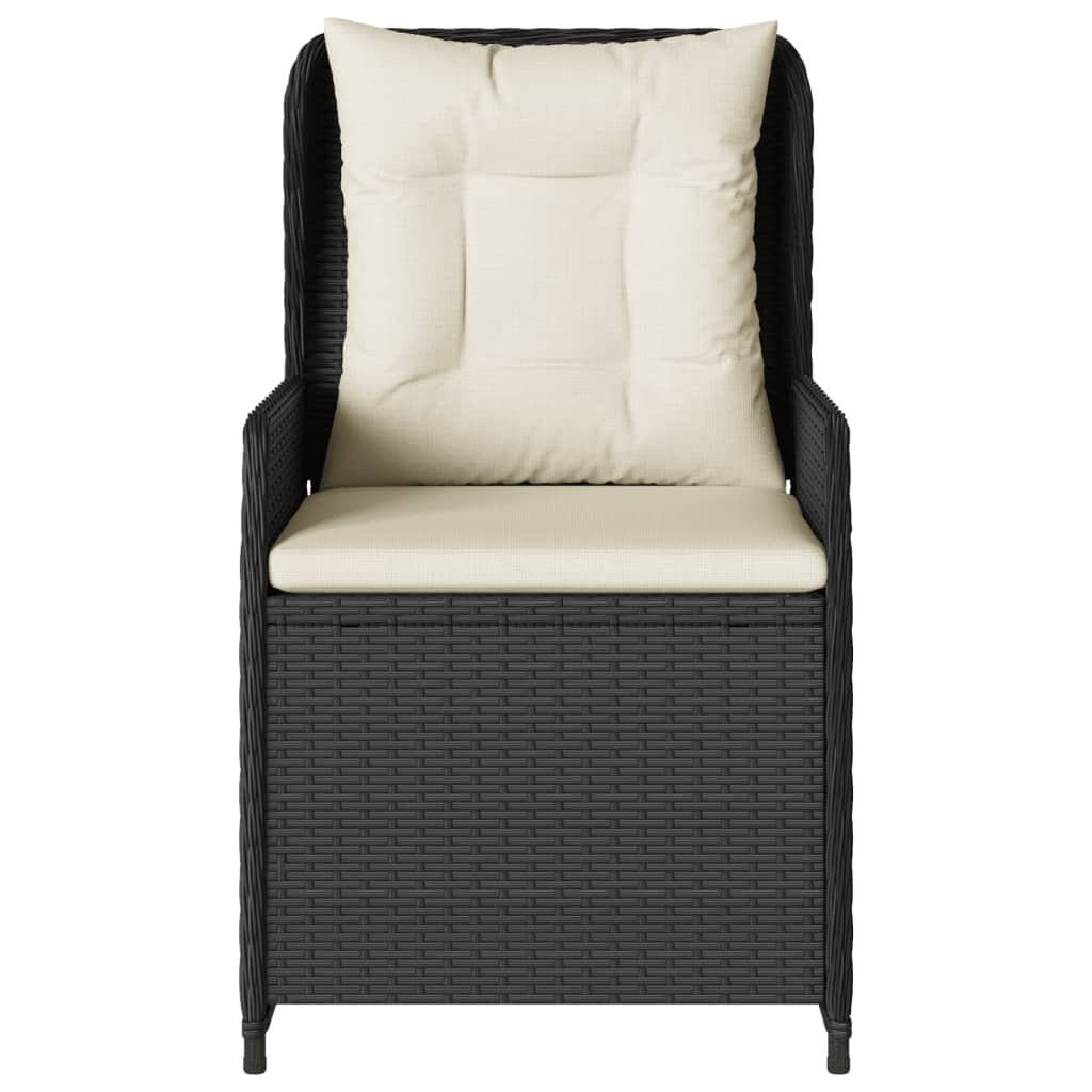 vidaXL Gartensessel 2 Stk. Verstellbar Schwarz Poly Rattan