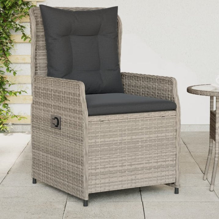 vidaXL Gartensessel 2 Stk. Verstellbar Schwarz Poly Rattan