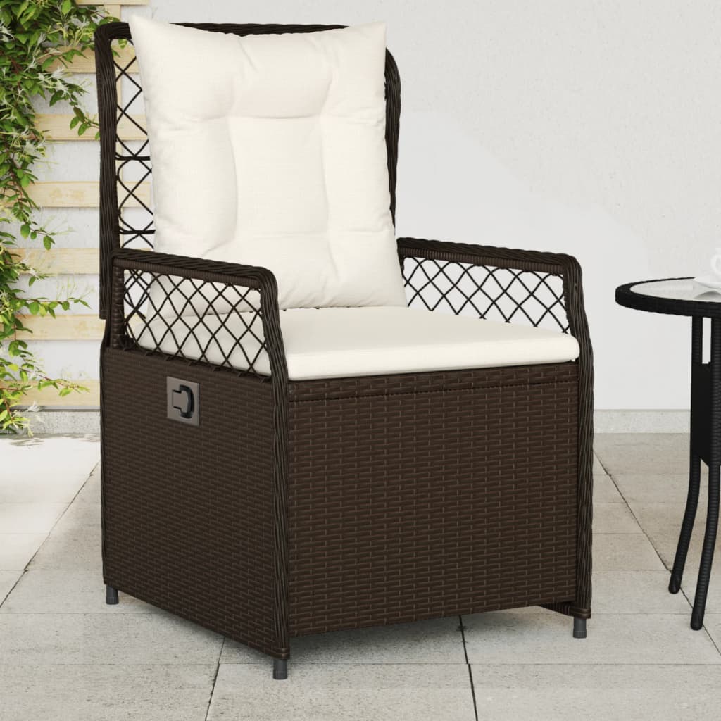 vidaXL Gartensessel 2 Stk. Verstellbar Schwarz Poly Rattan