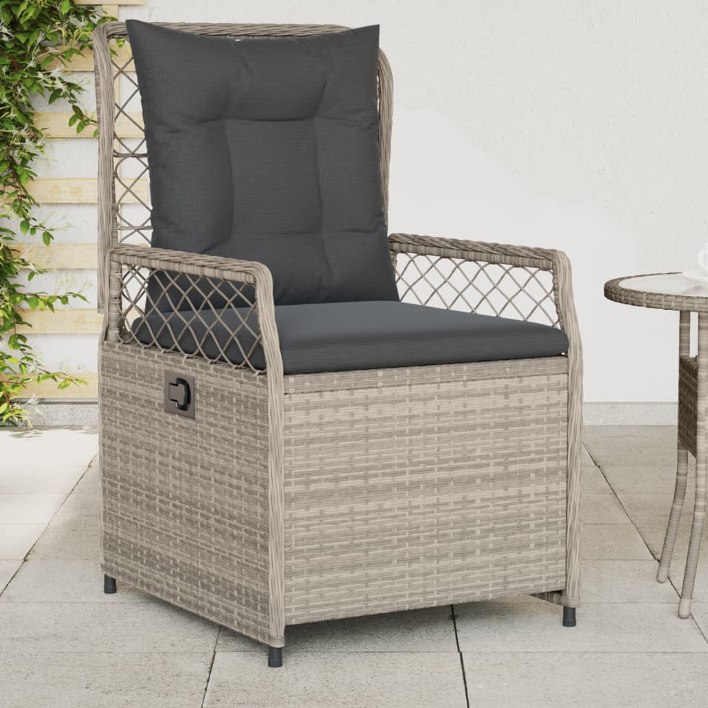vidaXL Gartensessel 2 Stk. Verstellbar Schwarz Poly Rattan