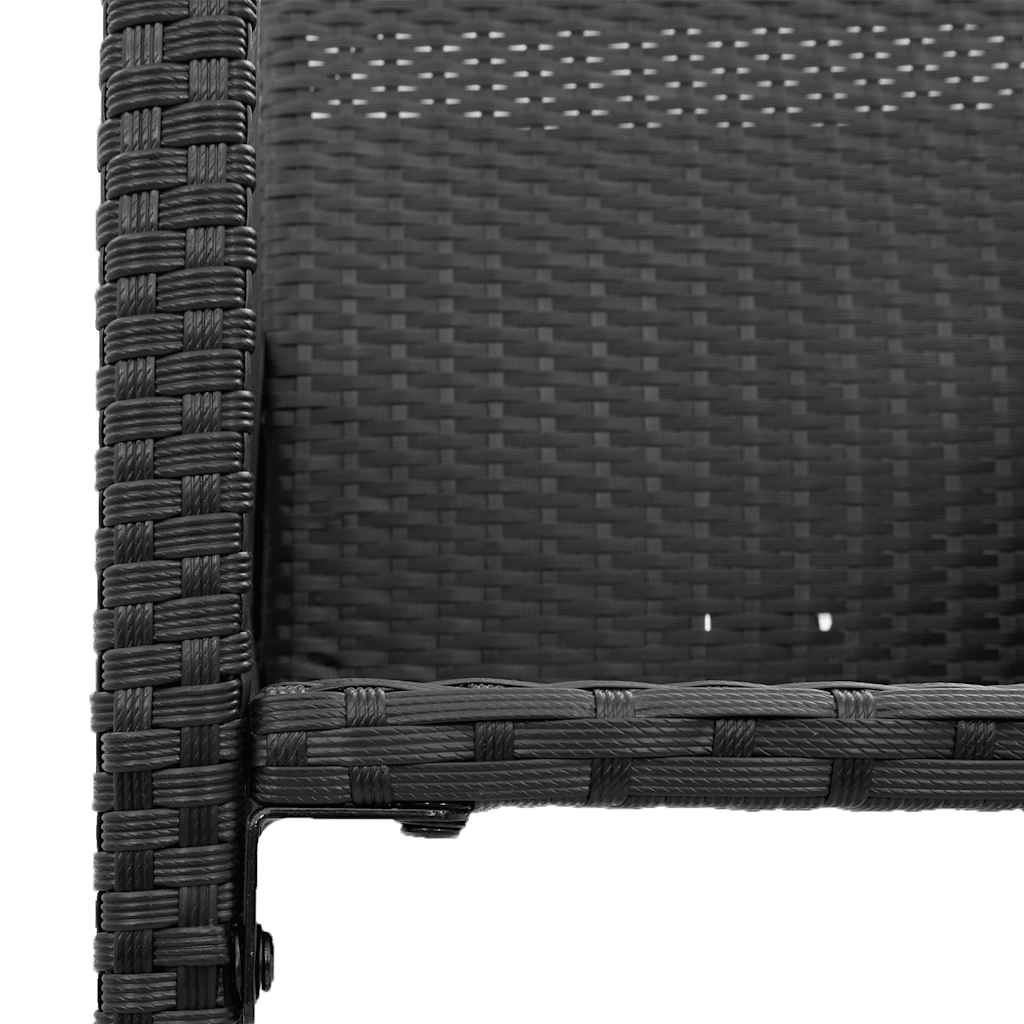 vidaXL Garten-Barhocker 2 Stk. Schwarz Poly Rattan