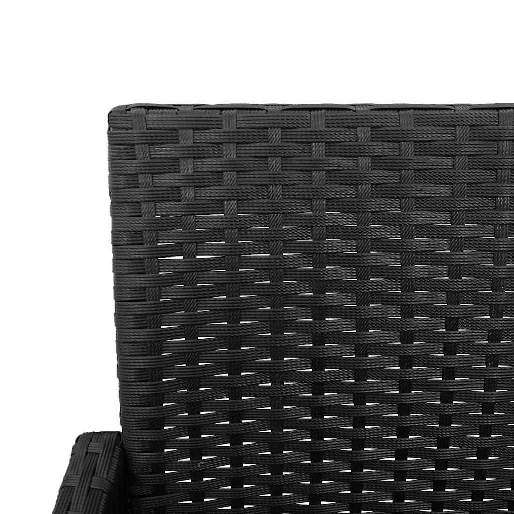 vidaXL Garten-Barhocker 2 Stk. Schwarz Poly Rattan