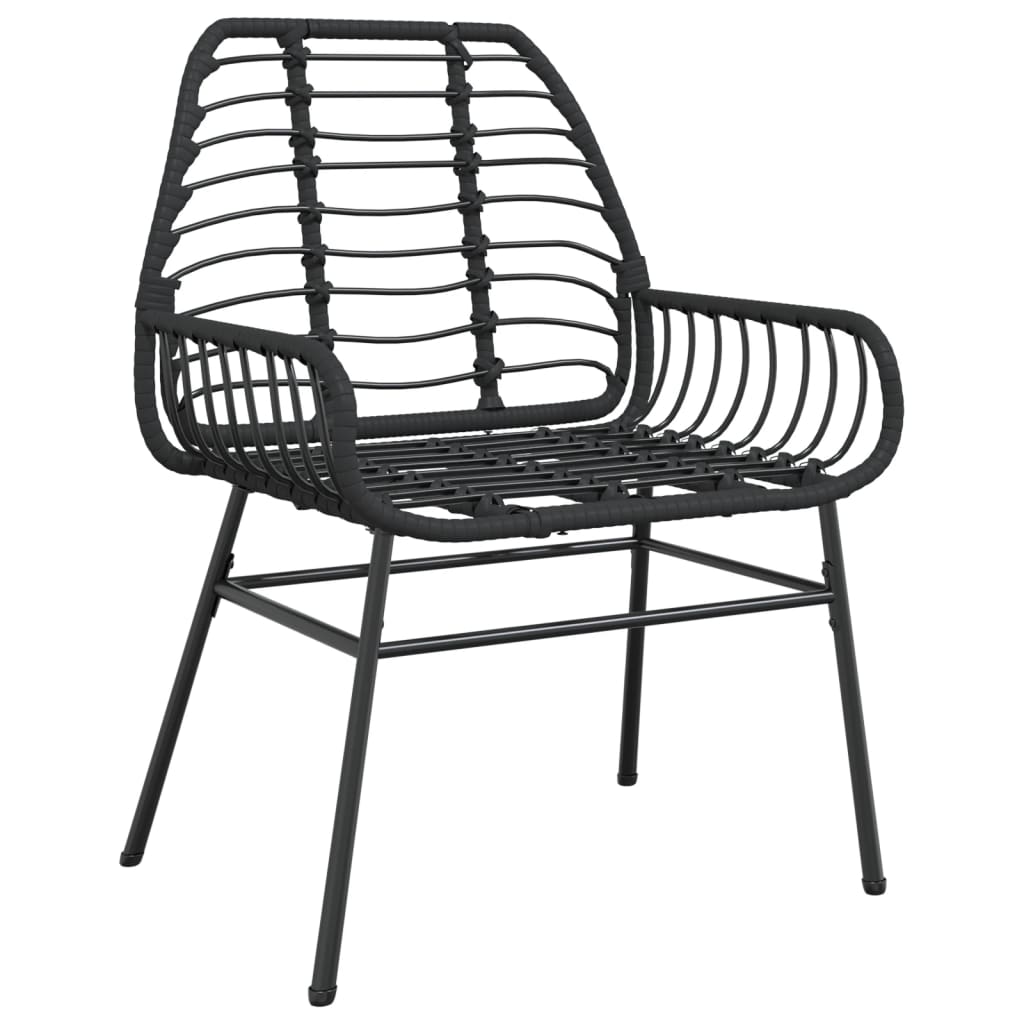 vidaXL Gartenstühle 2 Stk. Schwarz Poly Rattan