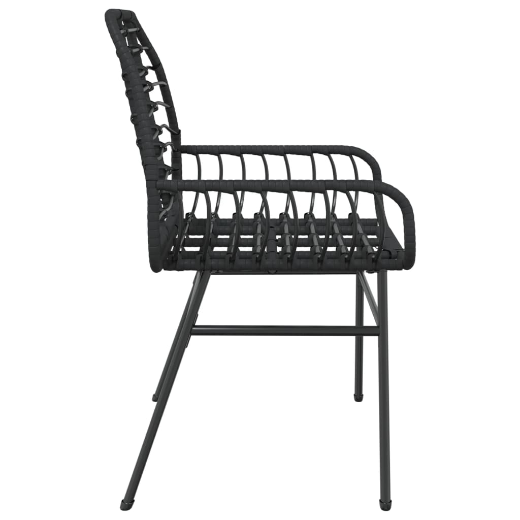 vidaXL Gartenstühle 2 Stk. Schwarz Poly Rattan