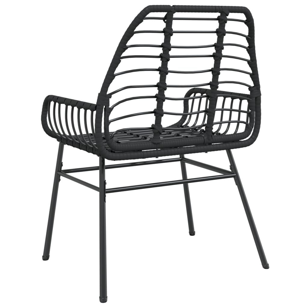 vidaXL Gartenstühle 2 Stk. Schwarz Poly Rattan