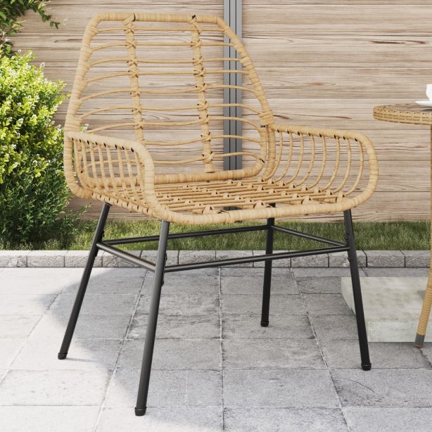 vidaXL Gartenstühle 2 Stk. Schwarz Poly Rattan