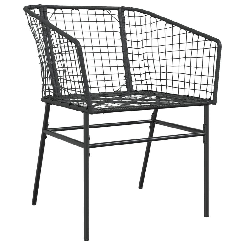vidaXL Gartenstühle 2 Stk. Schwarz Poly Rattan