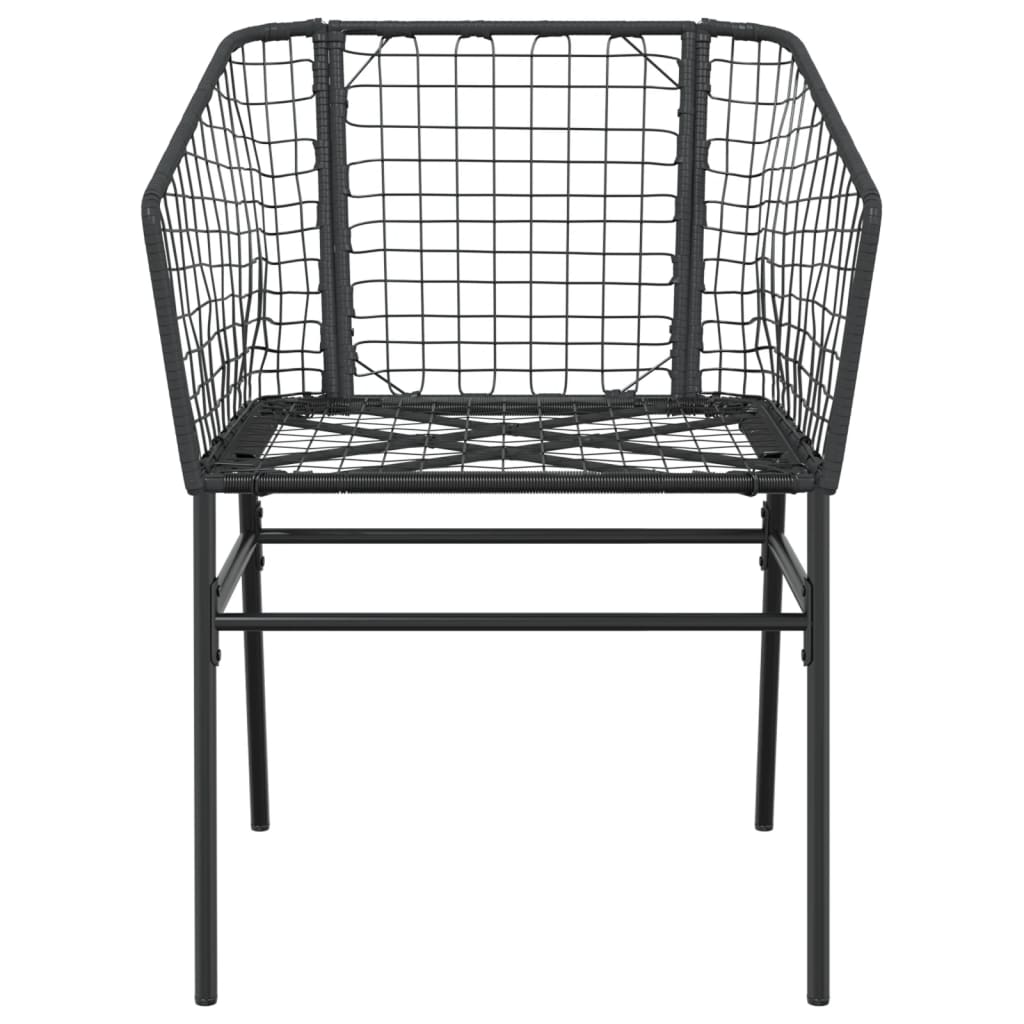 vidaXL Gartenstühle 2 Stk. Schwarz Poly Rattan