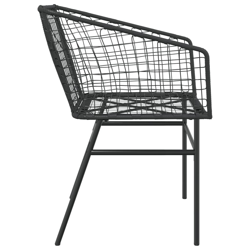 vidaXL Gartenstühle 2 Stk. Schwarz Poly Rattan
