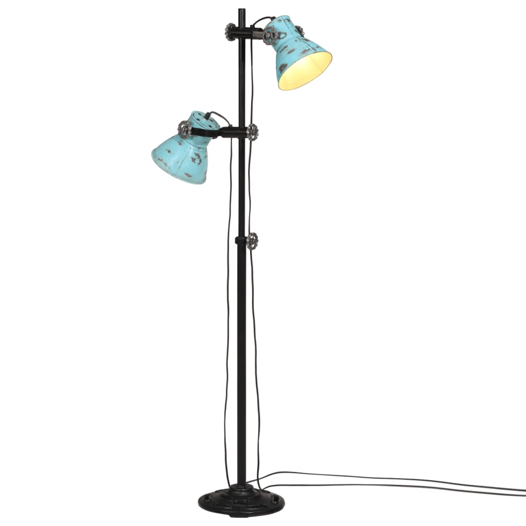 Stehlampe 2-flammig Silbern E27 Gusseisen