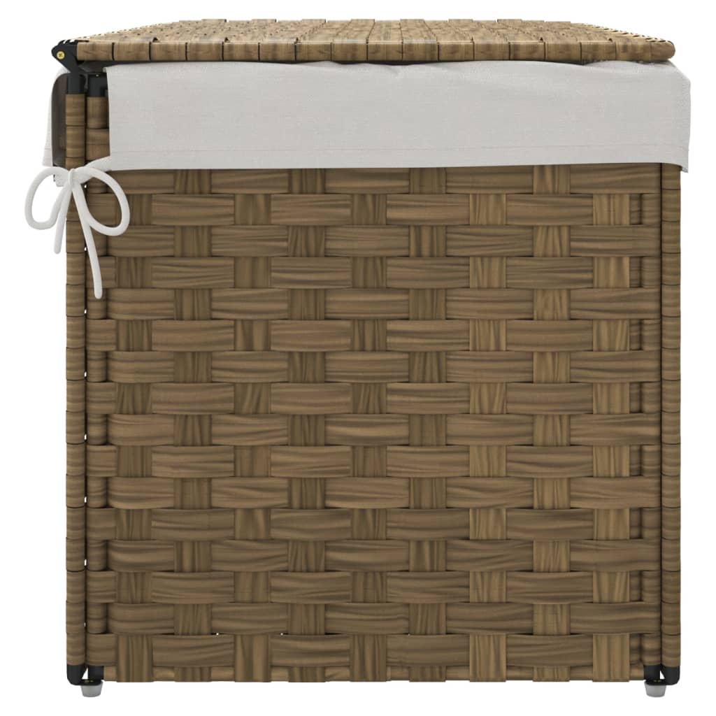 vidaXL Wäschekorb mit Deckel 55,5x35x34 cm Poly Rattan