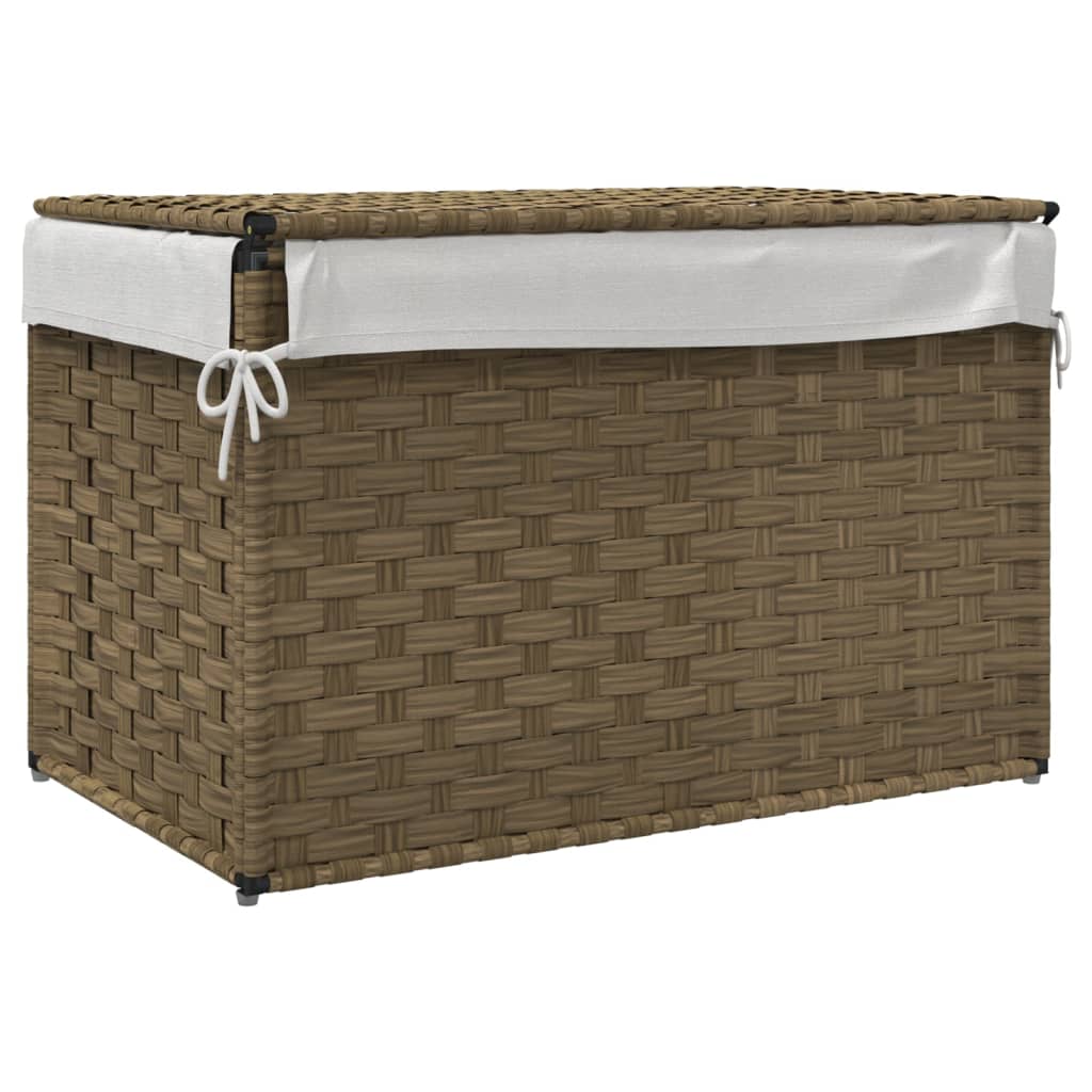 vidaXL Wäschekorb mit Deckel 55,5x35x34 cm Poly Rattan