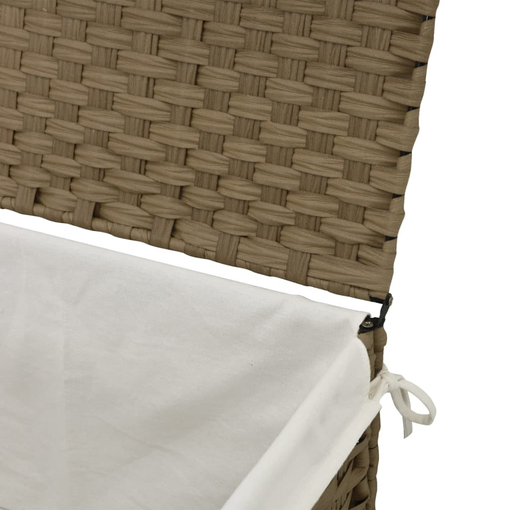 vidaXL Wäschekorb mit Deckel 55,5x35x34 cm Poly Rattan