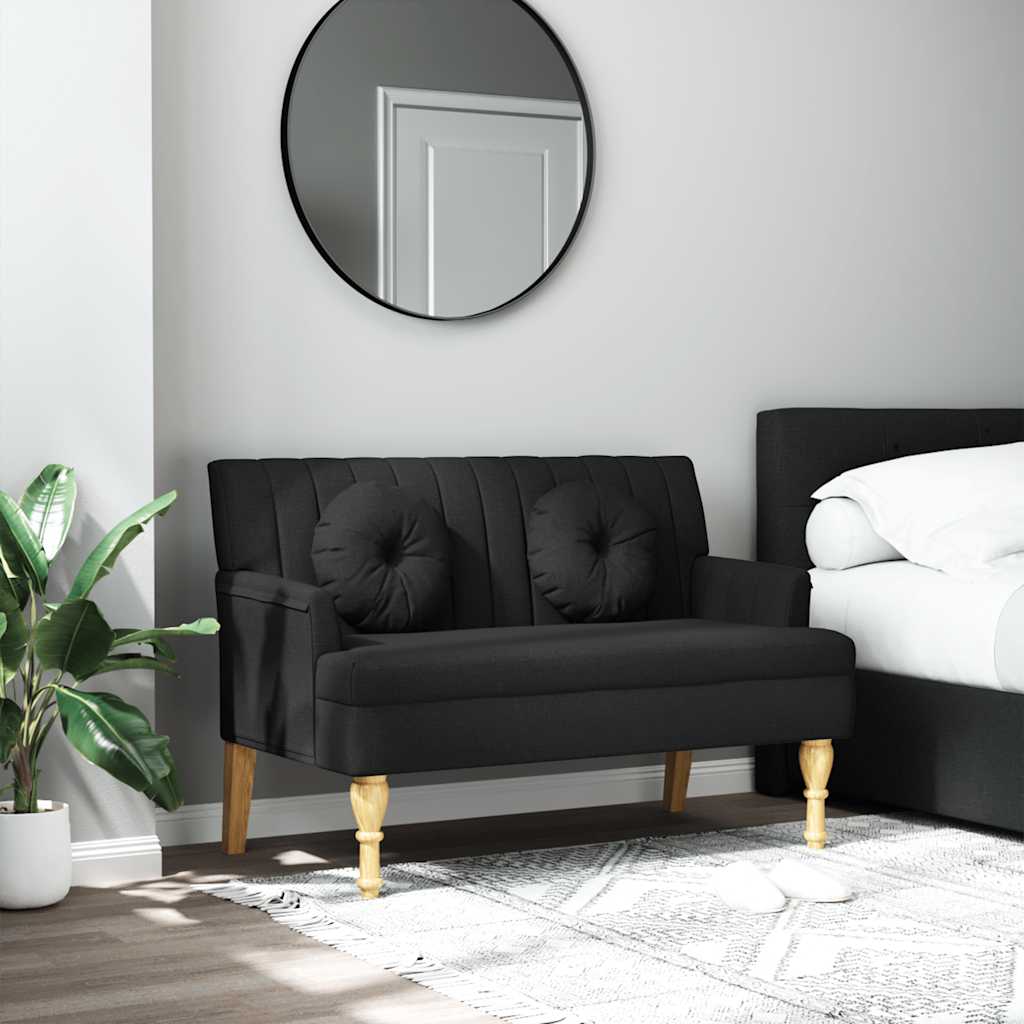 vidaXL Sitzbank mit Kissen Hellgrau 113x64,5x75,5 cm Stoff