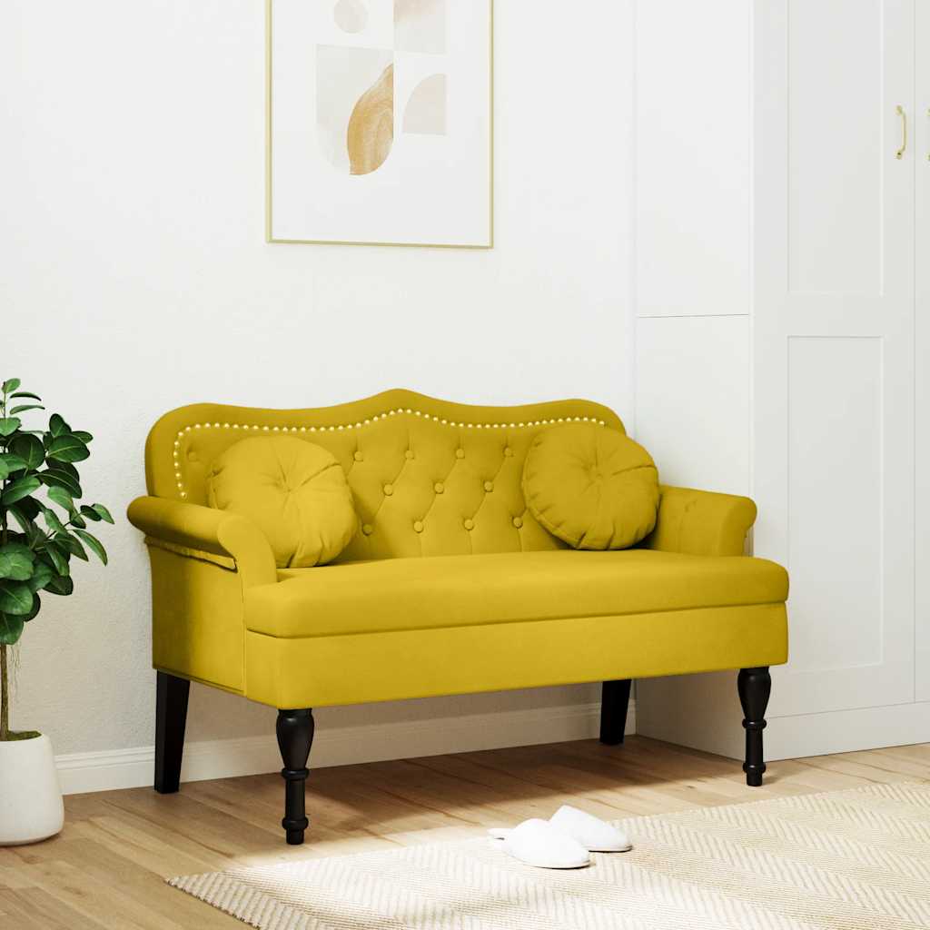 vidaXL Bank mit Kissen Hellgrau 120,5 x 65 x 75 cm Samt