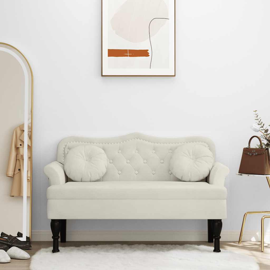 vidaXL Bank mit Kissen Hellgrau 120,5 x 65 x 75 cm Samt