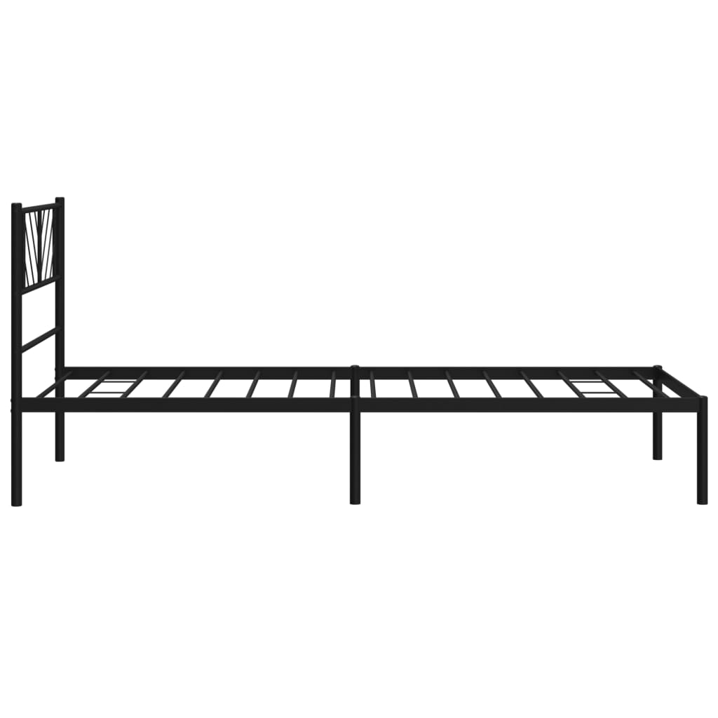 vidaXL Bettgestell mit Kopfteil Metall Schwarz 75x190 cm