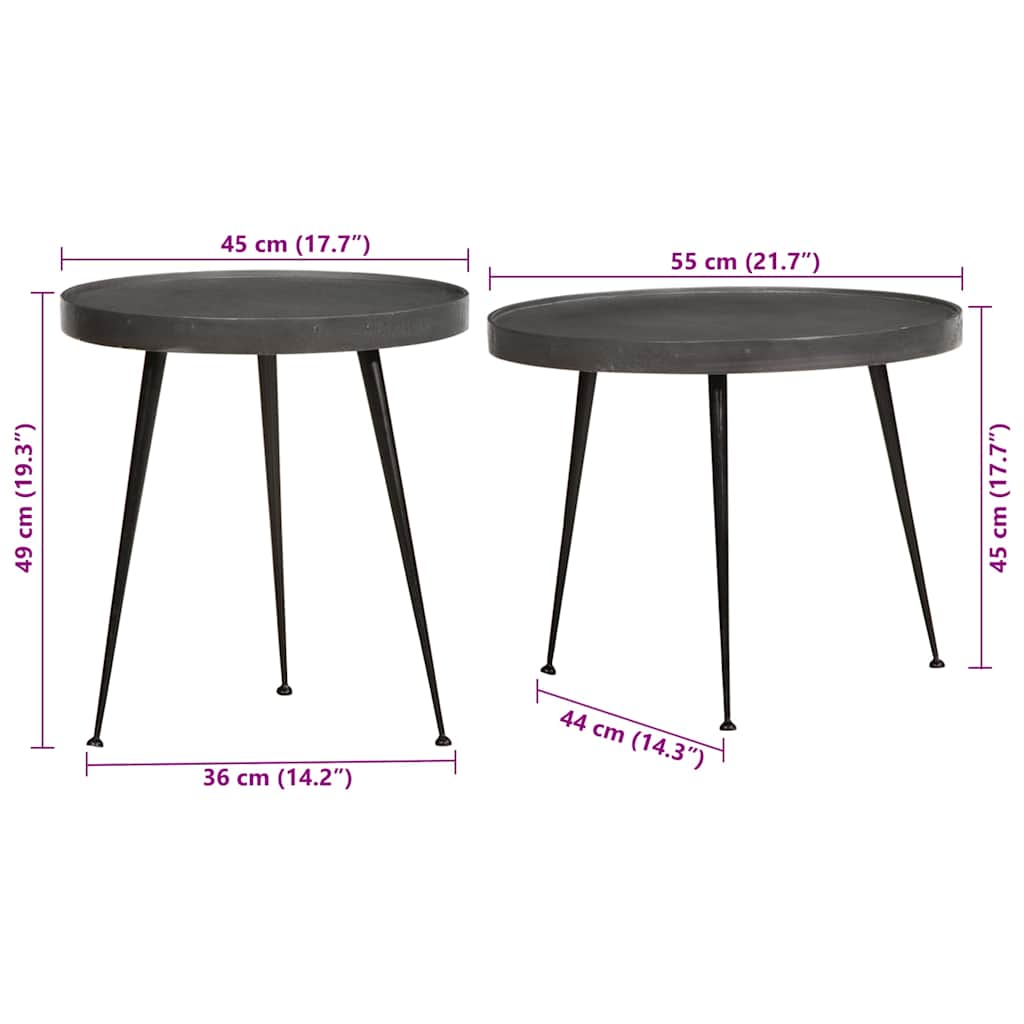 vidaXL Couchtisch 2 Stk. Schwarz Holzwerkstoff