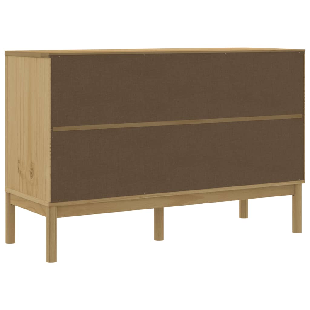 vidaXL Sideboard FLORO Wachsbraun 114x43x74 cm Massivholz Kiefer