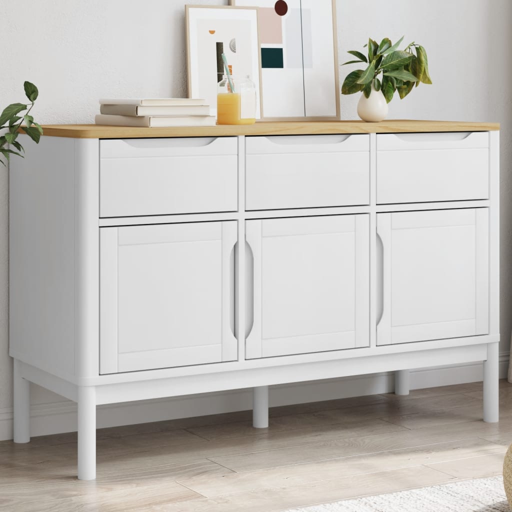 vidaXL Sideboard FLORO Wachsbraun 114x43x74 cm Massivholz Kiefer