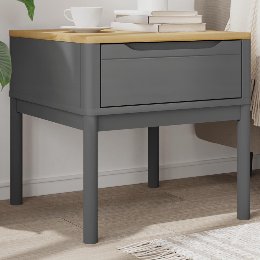 Lampentisch FLORO Wachsbraun 55x55x54 cm Massivholz Kiefer