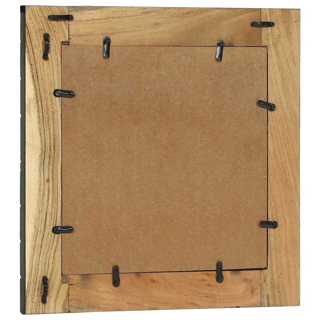 vidaXL Wandspiegel Schwarz und Braun 50 x 2 x 50 cm Massivholz Akazie
