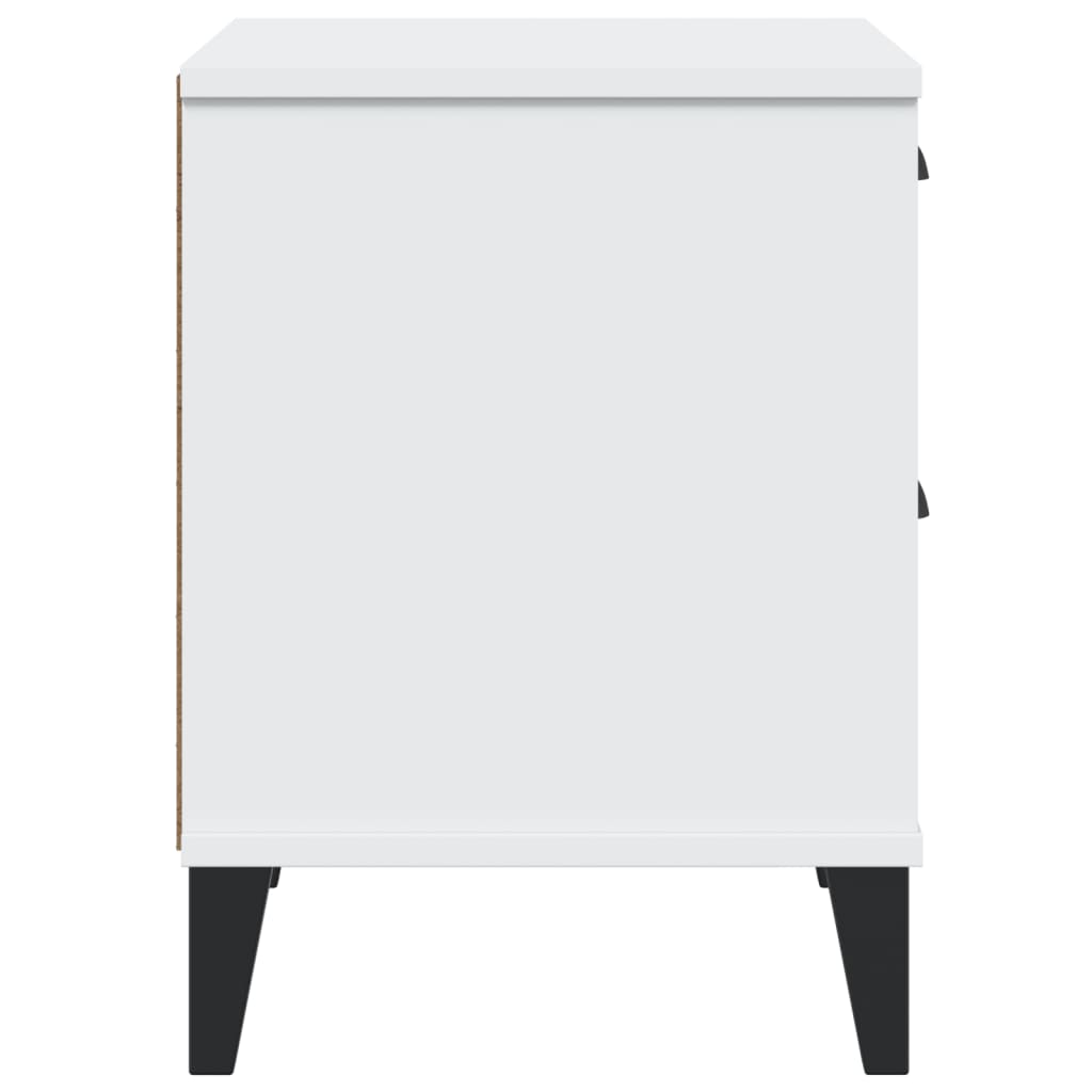 vidaXL Nachttisch VIKEN Weiß Holzwerkstoff