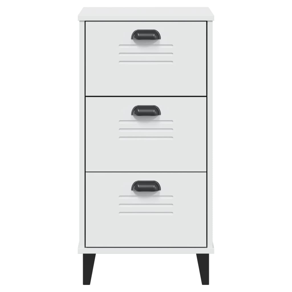 vidaXL Nachttisch VIKEN Weiß Holzwerkstoff