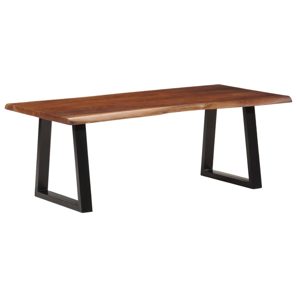 Couchtisch mit Baumkanten 60x60x40 cm Massivholz Akazie