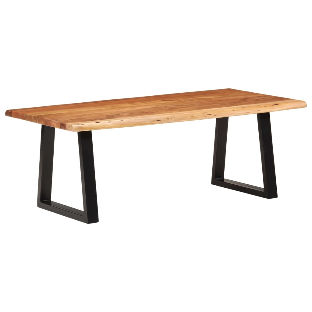Couchtisch mit Baumkanten 60x60x40 cm Massivholz Akazie