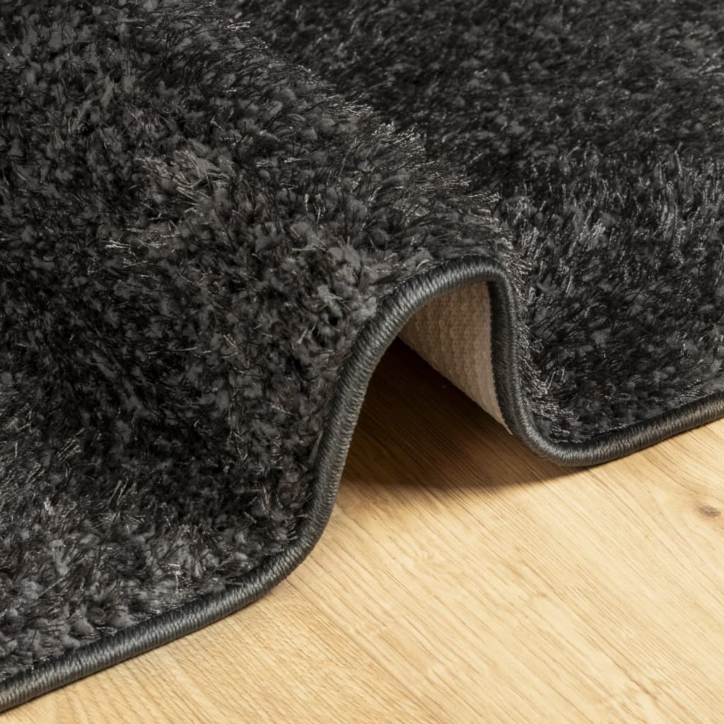 vidaXL Teppich ISTAN Hochflor Glänzend Anthrazit 100x200 cm