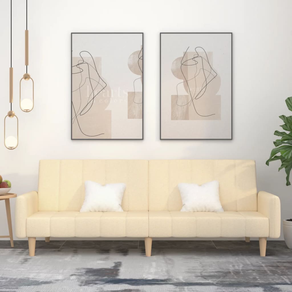 vidaXL Schlafsofa 2-Sitzer Hellgrau Stoff