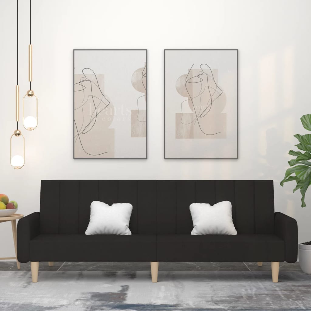 vidaXL Schlafsofa 2-Sitzer Hellgrau Stoff