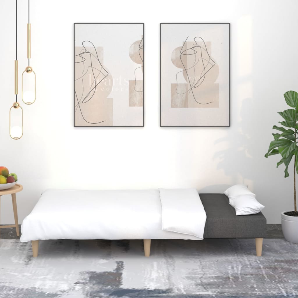 vidaXL Schlafsofa 2-Sitzer Hellgrau Stoff