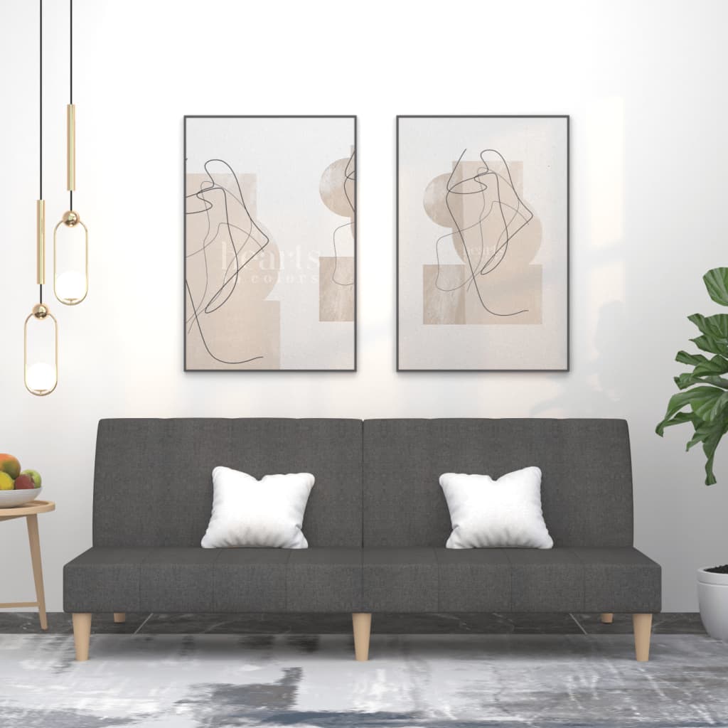 vidaXL Schlafsofa 2-Sitzer Hellgrau Stoff