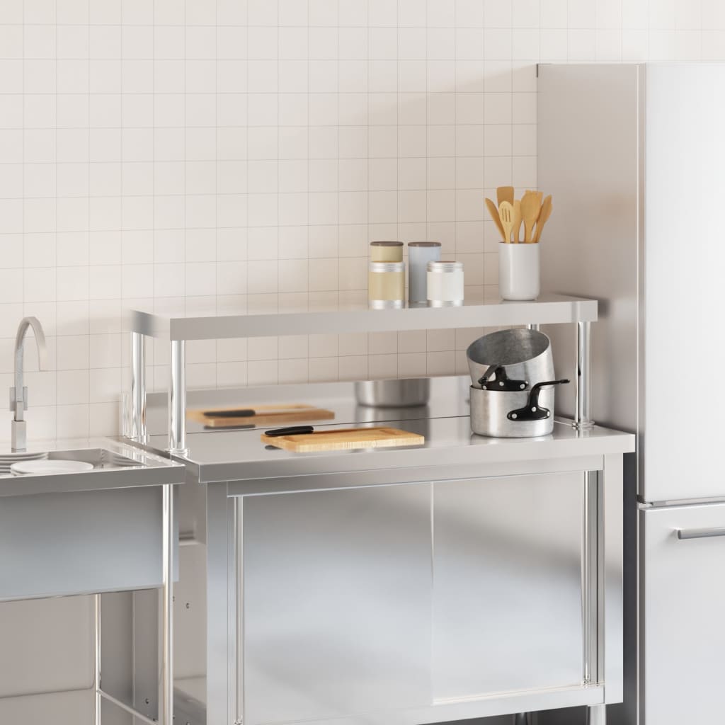 vidaXL Aufsatzboard für Küchentisch 110x30x35 cm Edelstahl