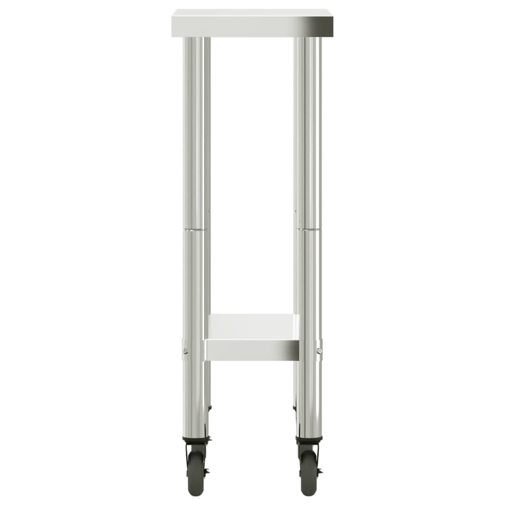 vidaXL Küchen-Arbeitstisch mit Rollen 55x30x85 cm Edelstahl