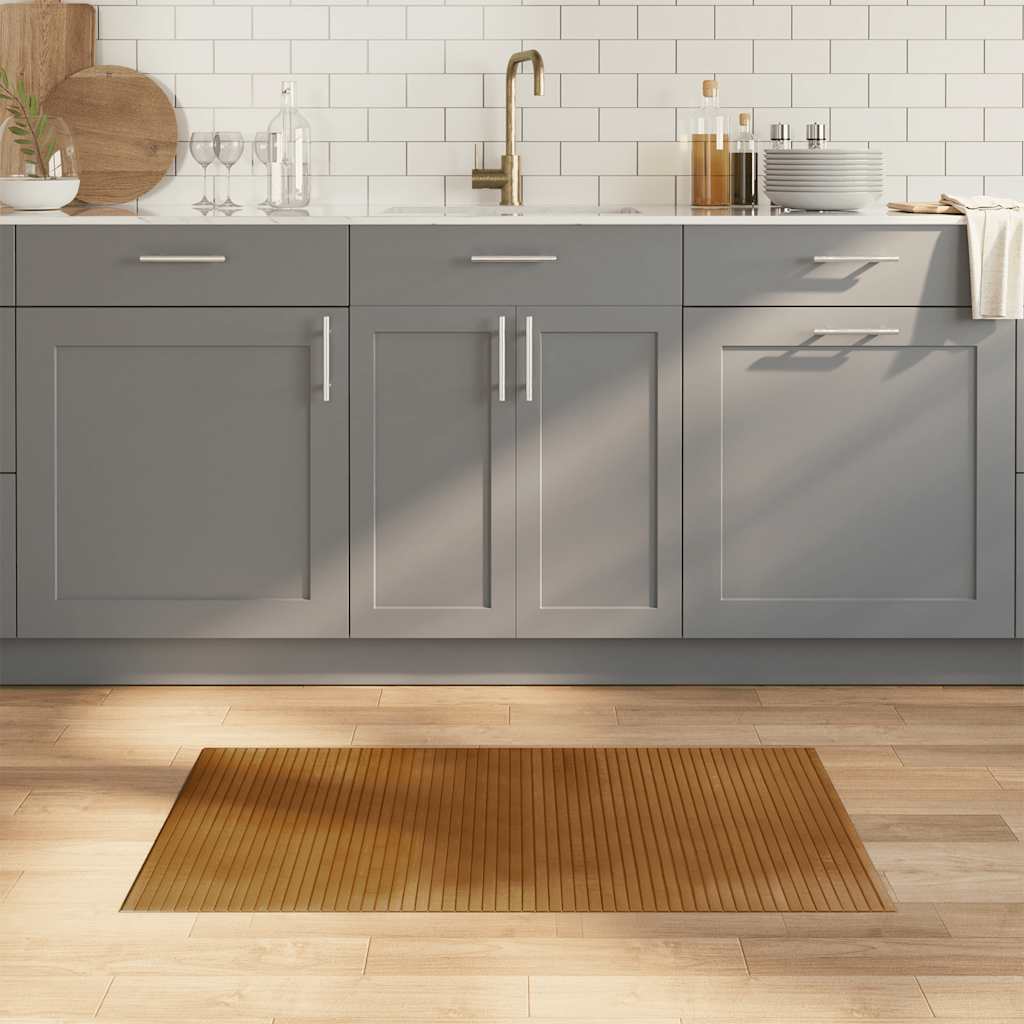 vidaXL Teppich Rechteckig Schwarz 60x100 cm Bambus