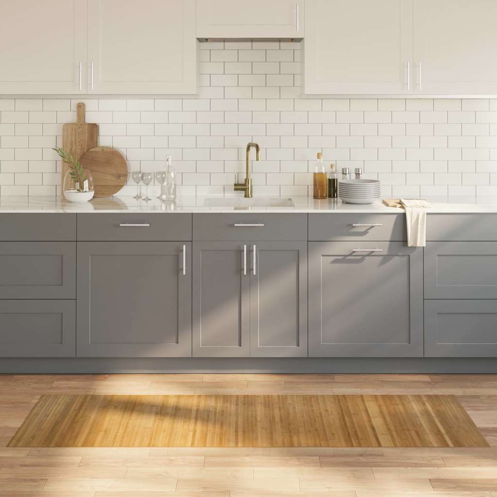 vidaXL Teppich Rechteckig Schwarz 60x100 cm Bambus