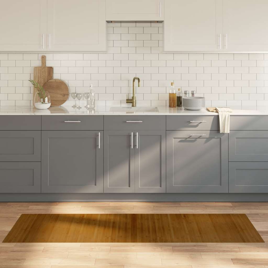 vidaXL Teppich Rechteckig Schwarz 60x100 cm Bambus