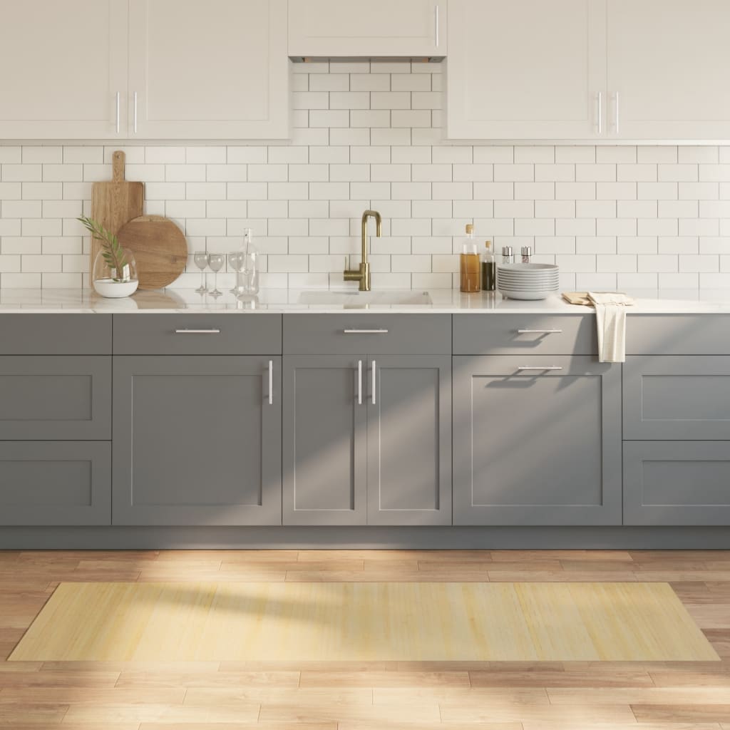 vidaXL Teppich Rechteckig Schwarz 60x100 cm Bambus