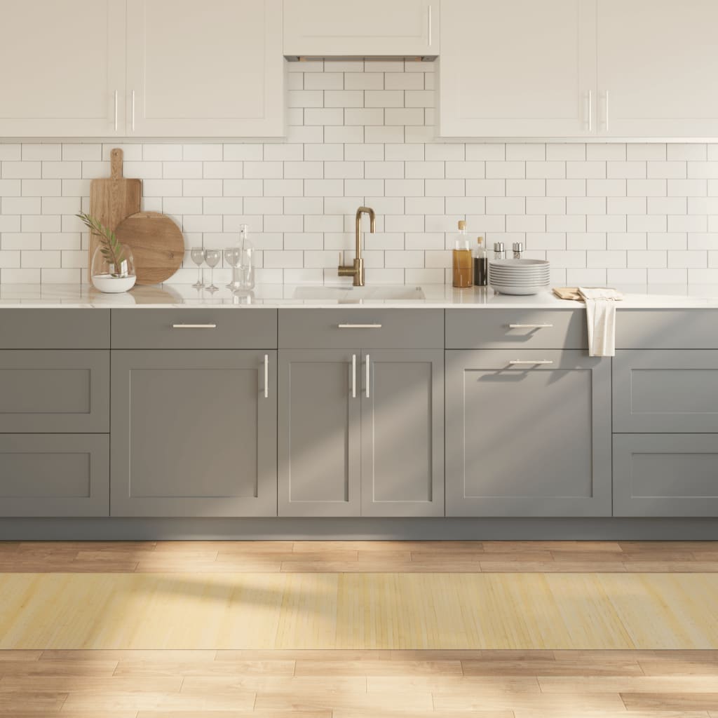 vidaXL Teppich Rechteckig Schwarz 60x100 cm Bambus